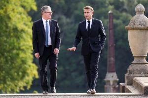 Starmer E Macron Alla convention di Blenheim Palace