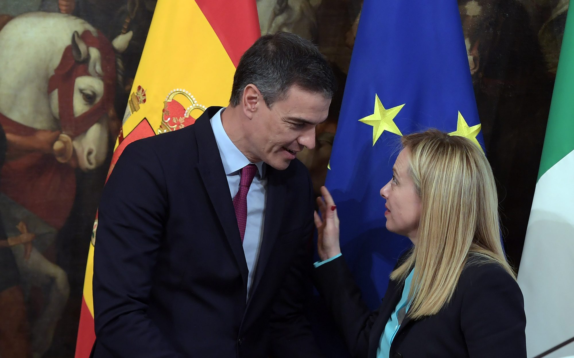 Giorgia Meloni Pedro Sanchez