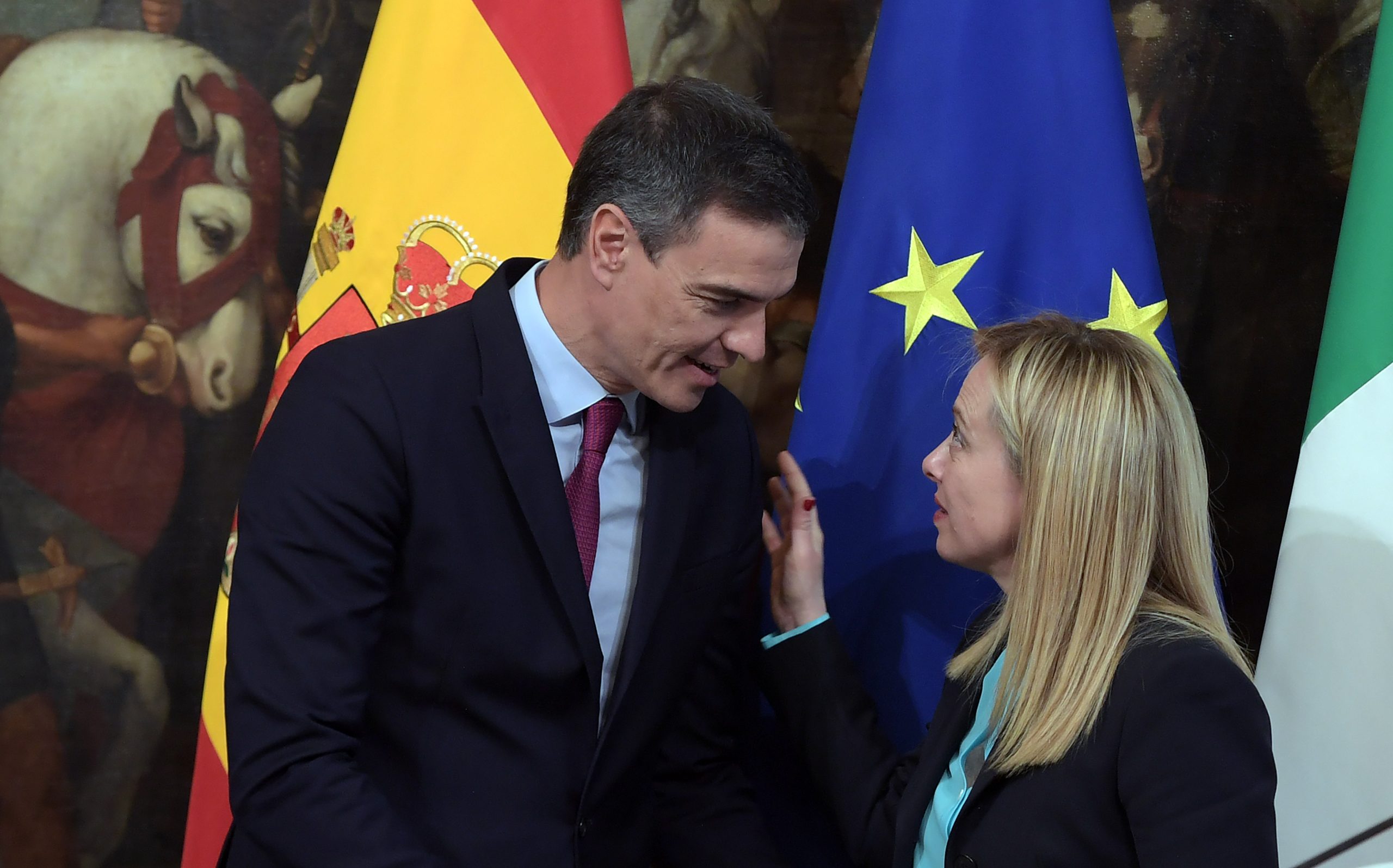 Giorgia Meloni Pedro Sanchez