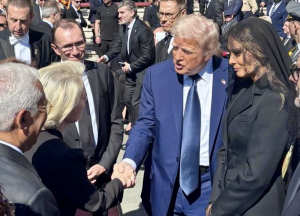 Von der Leyen stretta di mano Trump