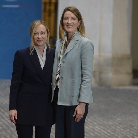 Palazzo Chigi La Presidente Del Consiglio Riceve La Presidente Del Parlamento Europeo