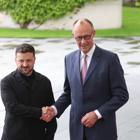 Zelenksy e Merz a Berlino (Ipa)
