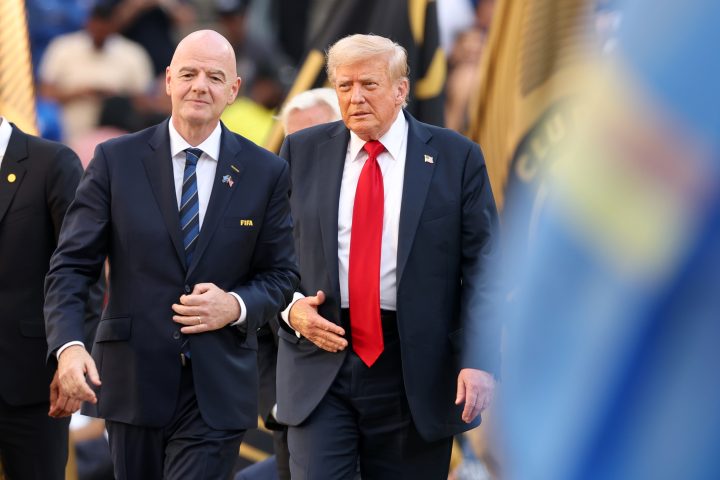 Il presidente Donald Trump e il presidente della Fifa Gianni Infantino alla Coppa del Mondo