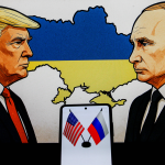 Fumetto di Trump e Putin al Vertice in Alaska
