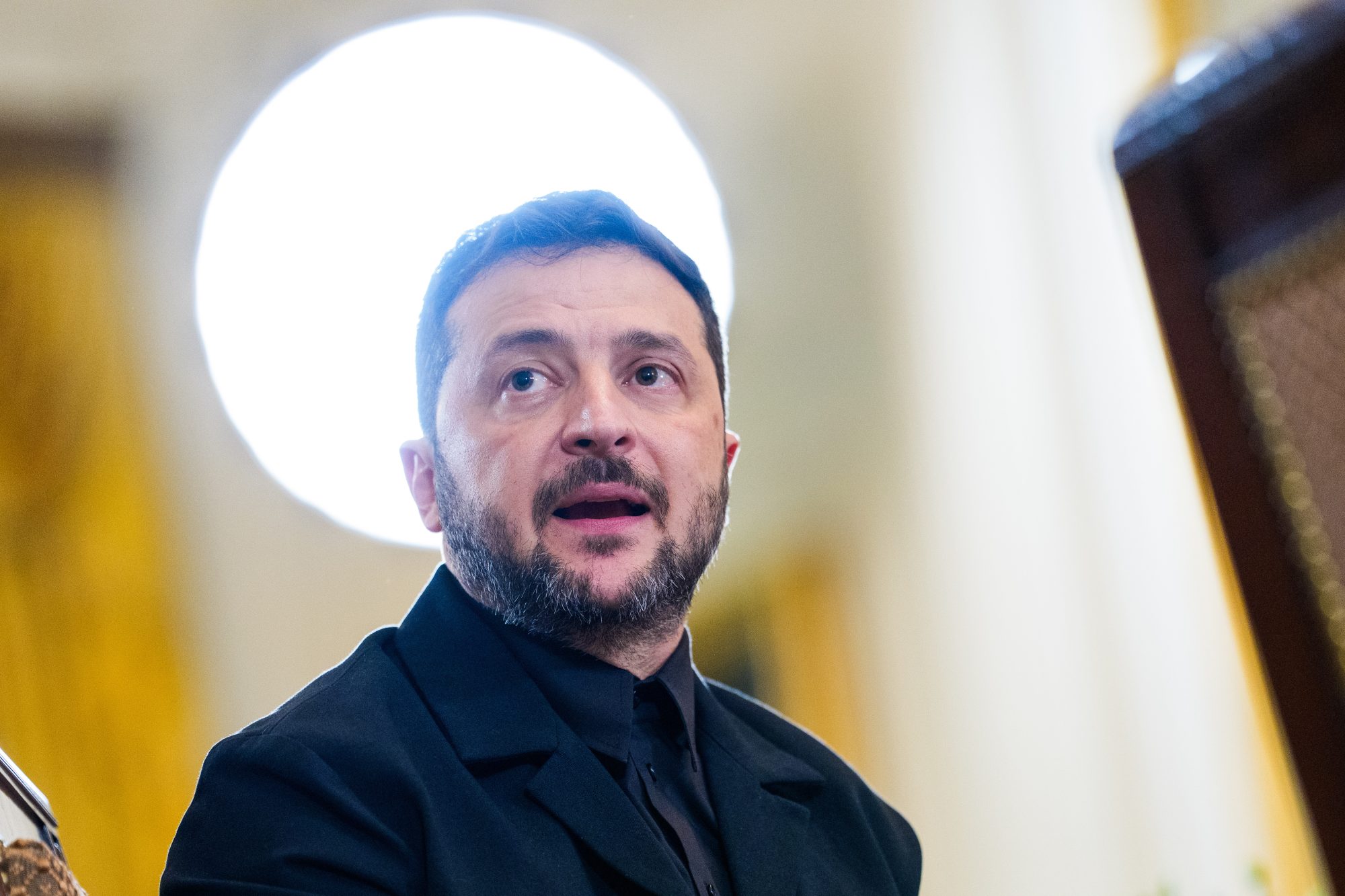Il presidente ucraino Volodymyr Zelensky alla Casa Bianca (Aaron Schwartz/Pa Images/Ipa)
