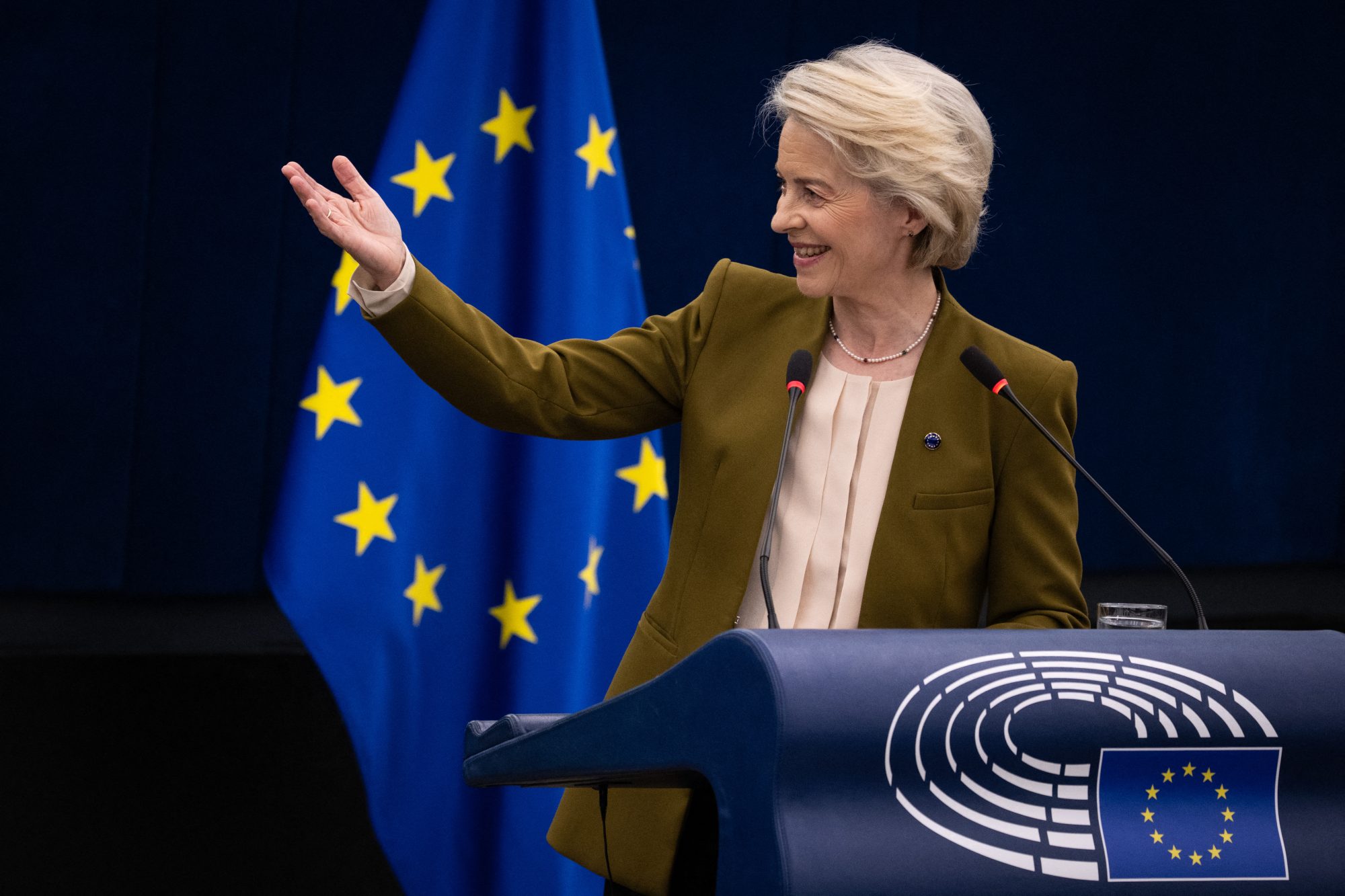 Soteu 2025, la presidente della Commissione europea Ursula von der Leyen (Afp)
