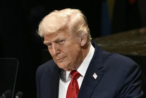 Il presidente Donald Trump all'Assemblea Generale delle Nazioni Unite (Afp)