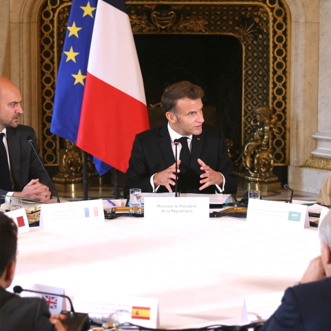 Barrot Jean Noel Macron Emmanuel Faisal Bin Earhan Al Saud Afp
