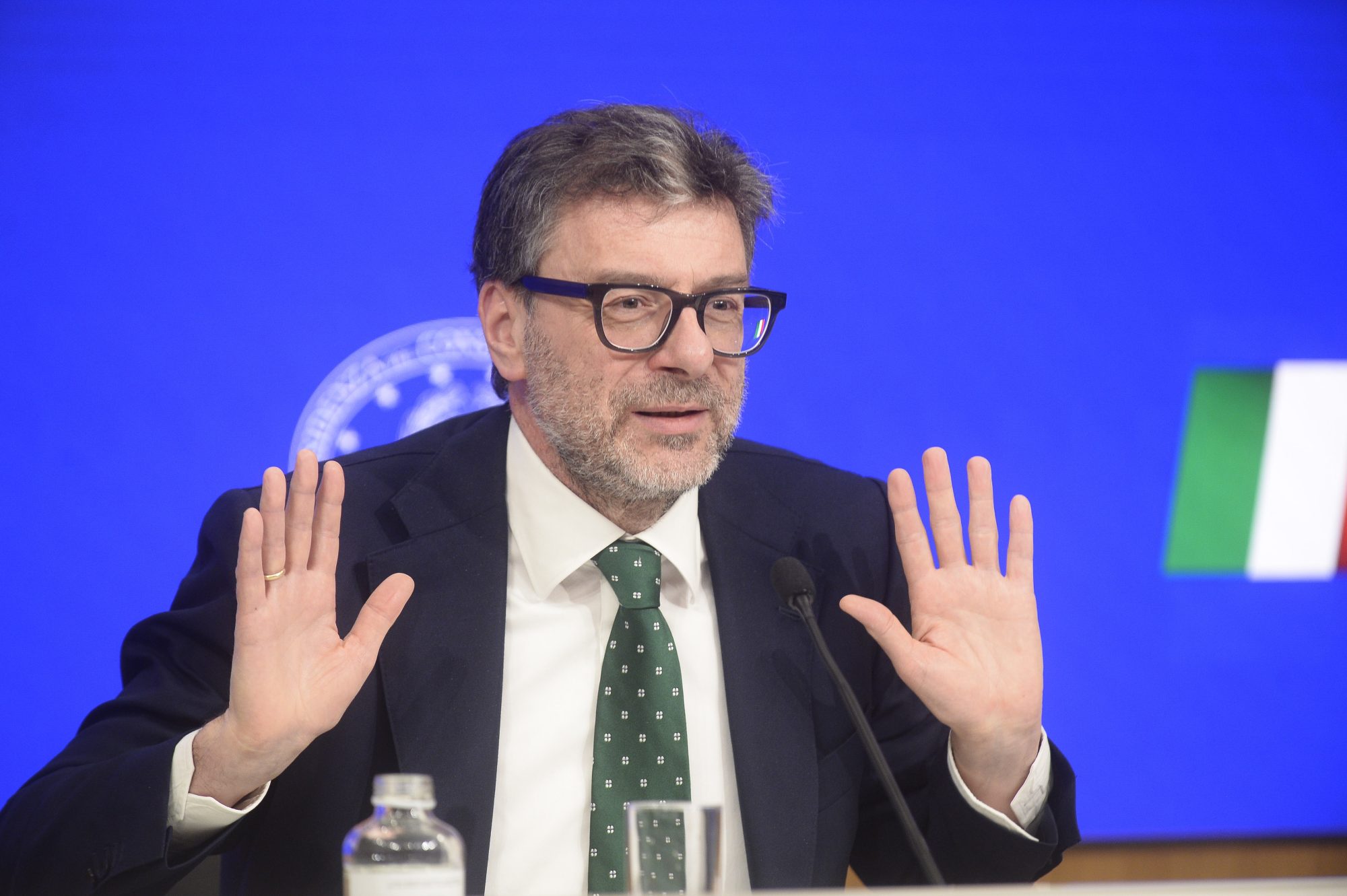 Il ministro dell'economia italiana Giancarlo Giorgetti (Ipa-Fotogramma)