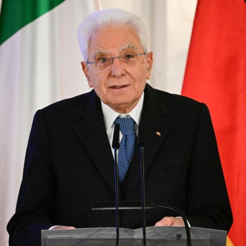 Il presidente della Repubblica Sergio Mattarella a Berlino (Afp)