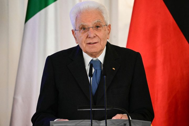 Il presidente della Repubblica Sergio Mattarella a Berlino (Afp)