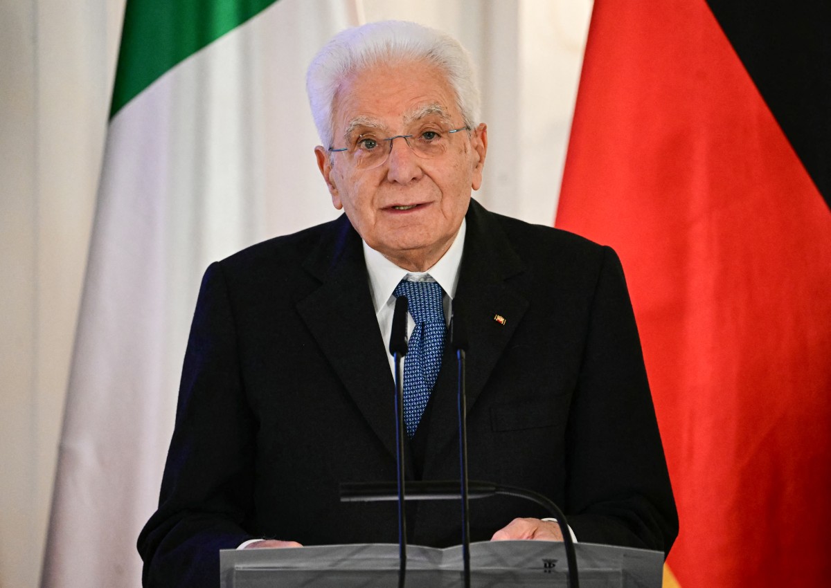 Il presidente della Repubblica Sergio Mattarella a Berlino (Afp)