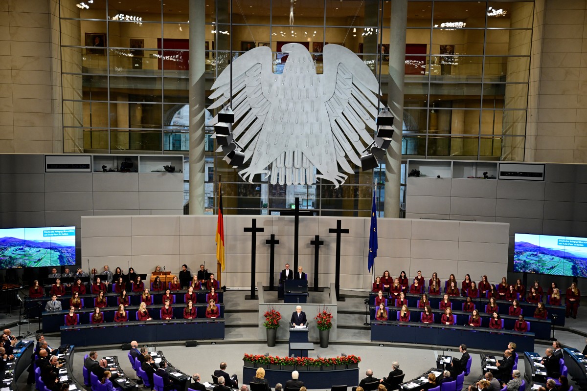 Discorso del presidente italiano Sergio Mattarella al Bundestag (Afp)