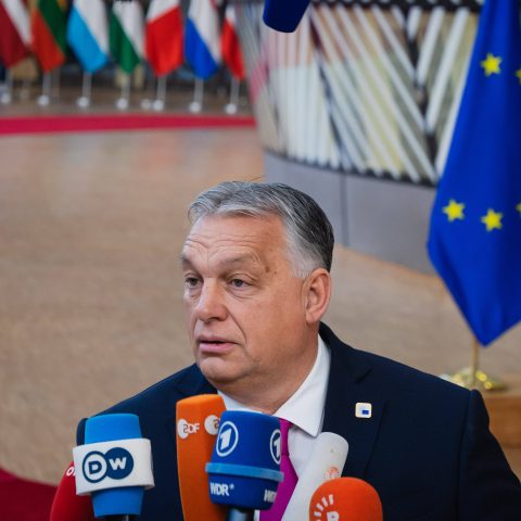 Bruxelles, vertice dei leader dell'Ue. Nella foto il presidente ungherese Viktor Orban (Ipa/Fotogramma)