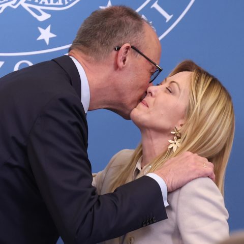 Roma, Vertice intergovernativo tra i leader di Italia e Germania, Giorgia Meloni e Friedrick Merz (Ipa/Fotogramma)