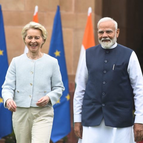 Von der leyen e narendra modi febbraio 2025 ipa ftg