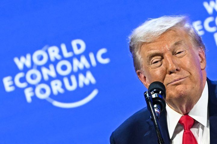 Il presidente statunitense Donald Trump al World Economic Forum (Afp)