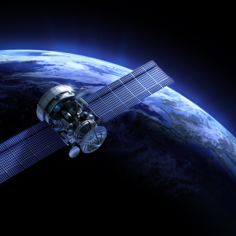 Satellite spazio terra canva