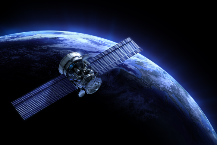 Satellite spazio terra canva