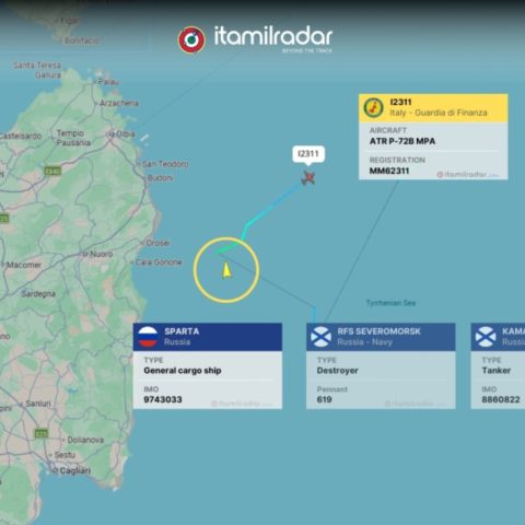 Nave russa sardegna italmiradar
