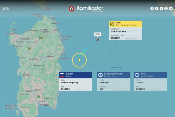 Nave russa sardegna italmiradar