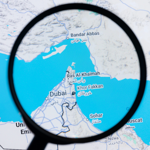 Lo Stretto di Hormuz su mappa
