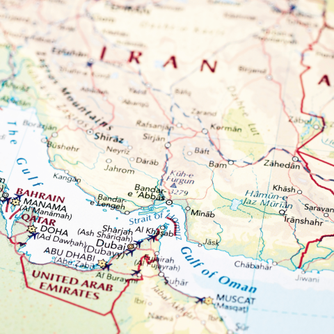 Mappa geografica dello Stretto di Hormuz
