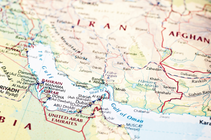 Mappa geografica dello Stretto di Hormuz