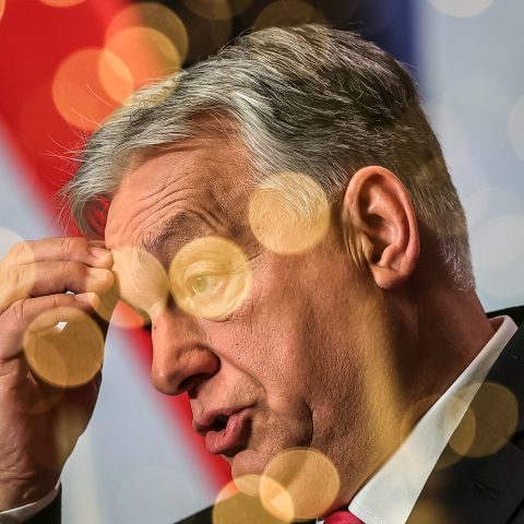 Il primo ministro Viktor Orbán alla conferenza annuale a Budapest (Ipa/Fotogramma)