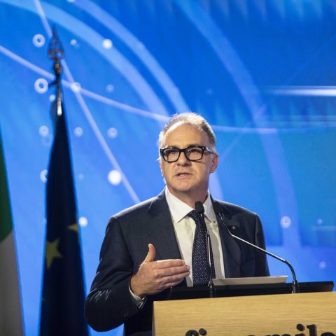 Emanuele Orsini, presidente Confindustria alla Conferenza delle Ambasciatrici e degli Ambasciatori d'Italia (Ipa/Fotogramma)