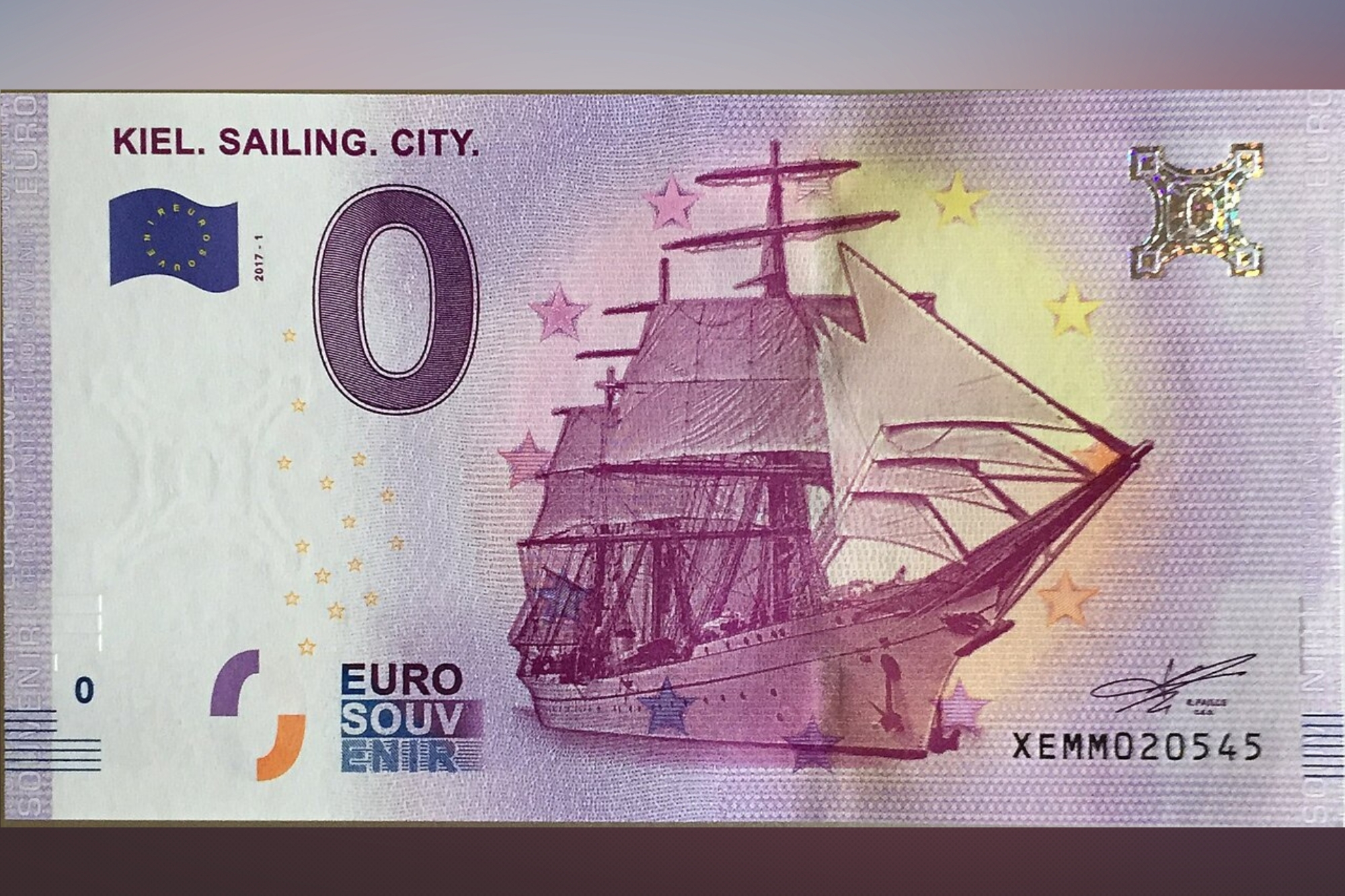 Banconota 0 euro kiel nave gorch fock