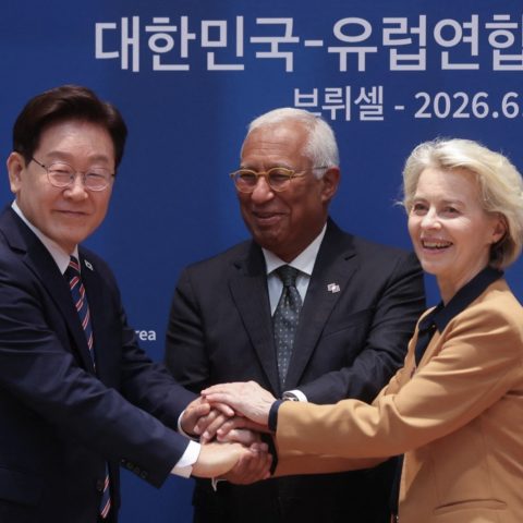 Lee Jae Myung antonio costa ursula von der leyen afp