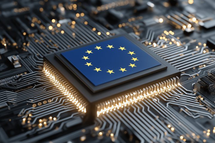 European Union Digital Microchip Concept Representing EU Technology Strategy, Semiconductor Innovation, Digital Sovereignty, Cybersecurity, and Advanced European Tech Infrastructure