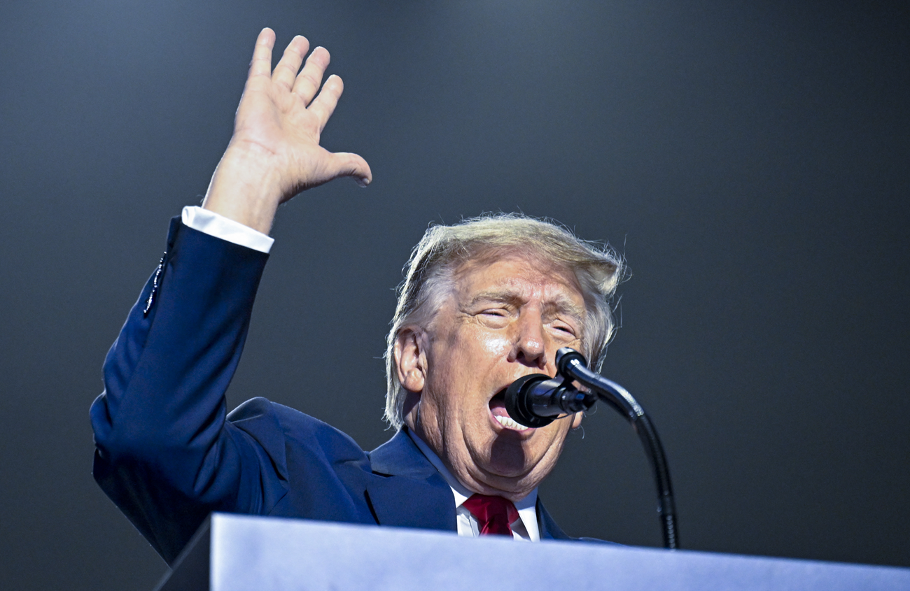 Donald Trump a un comizio