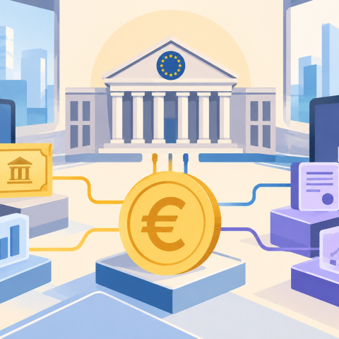 Rappresentazione concettuale dell'euro digitale banche
