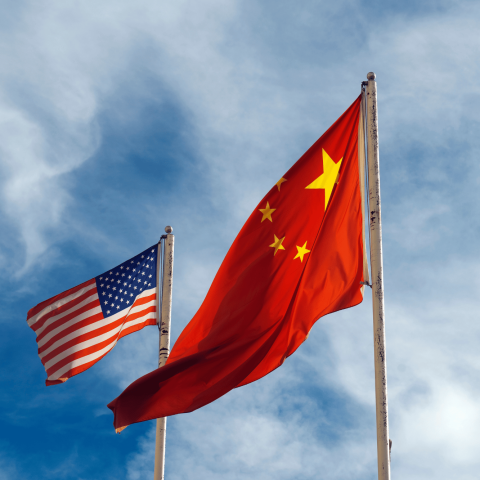 Bandiere Usa e Cina