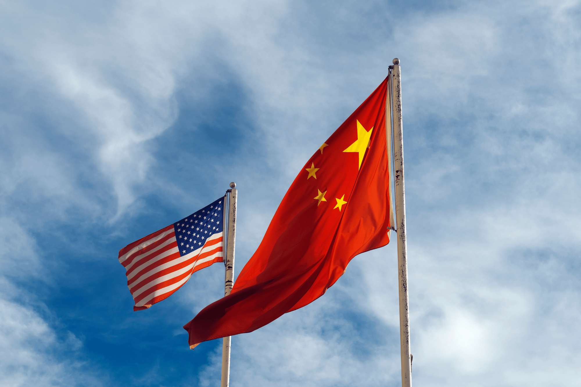 Bandiere Usa e Cina