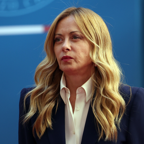 Giorgia Meloni durante una cerimonia