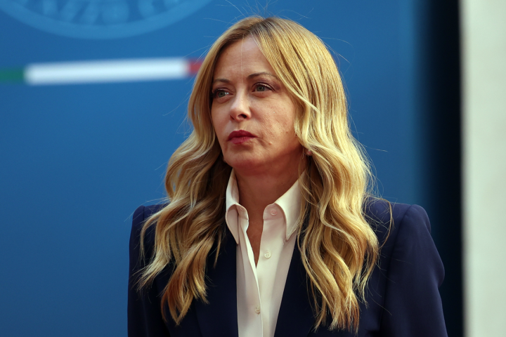 Giorgia Meloni durante una cerimonia