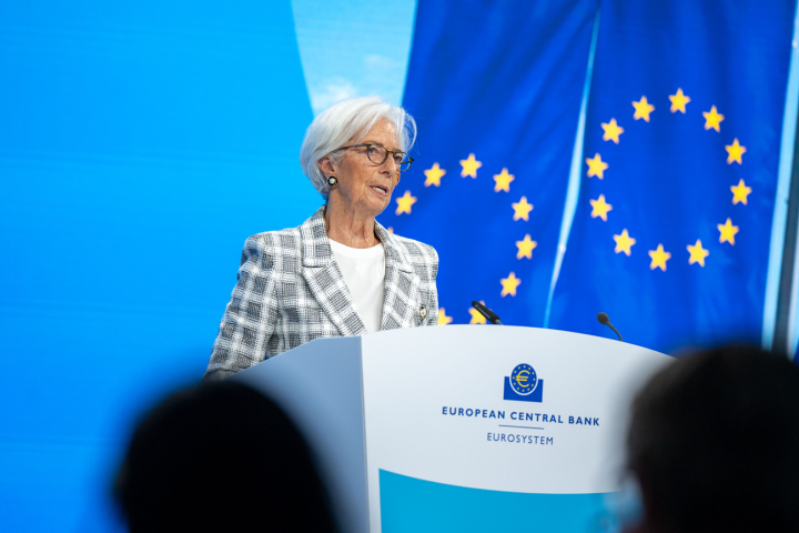 Christine Lagarde in conferenza stampa