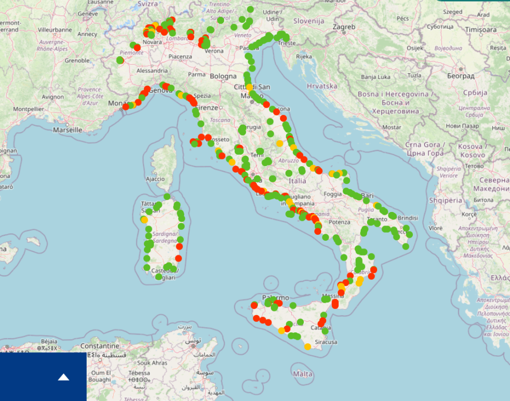 Mappa Monitoraggi Goletta Verde Goletta Dei Laghi Legambiente 2025