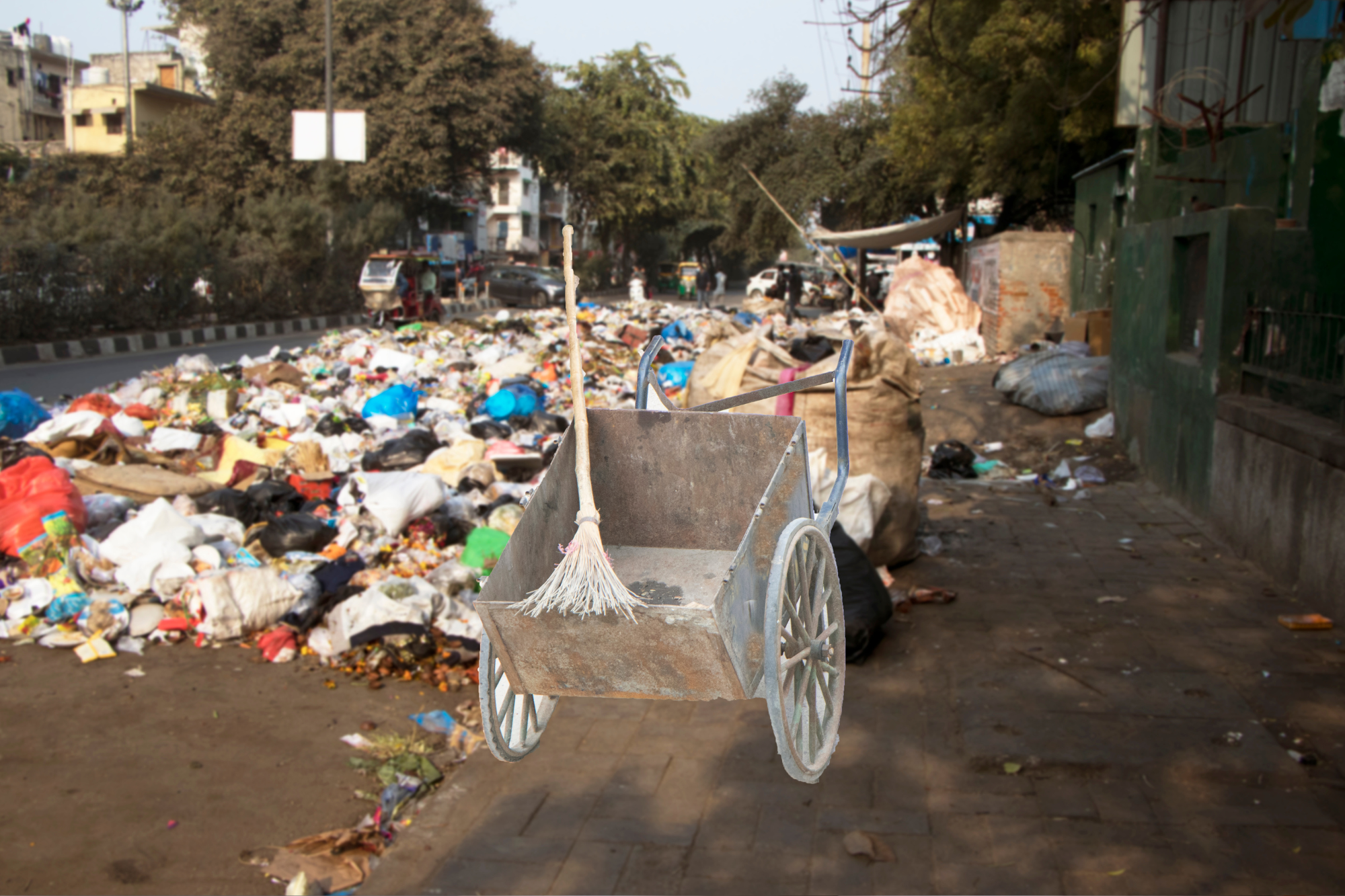 India rifiuti per le strade
