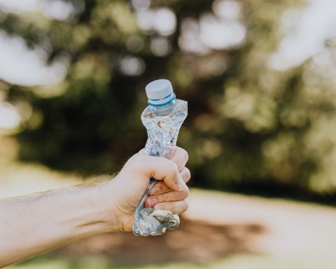 Bottiglia plastica accartocciata canva