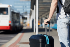 Turista valigia bus canva