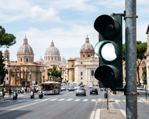 Semaforo luce bianca roma