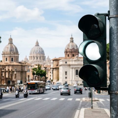 Semaforo luce bianca roma