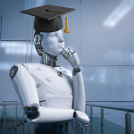 Intelligenza artificiale con il tocco, simbolo della laurea