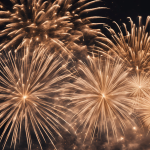 Fuochi d’artificio colorati nel cielo notturno