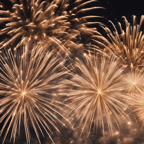 Fuochi d’artificio colorati nel cielo notturno