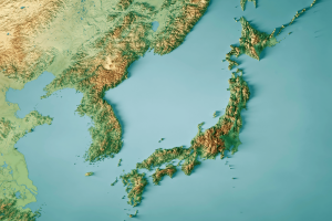 Giappone mappa topografica